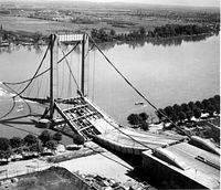 Bombed suspension bridge